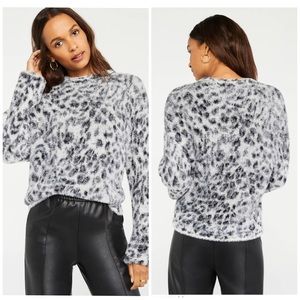Ann Taylor Snow Leopard Jacquard Sweater